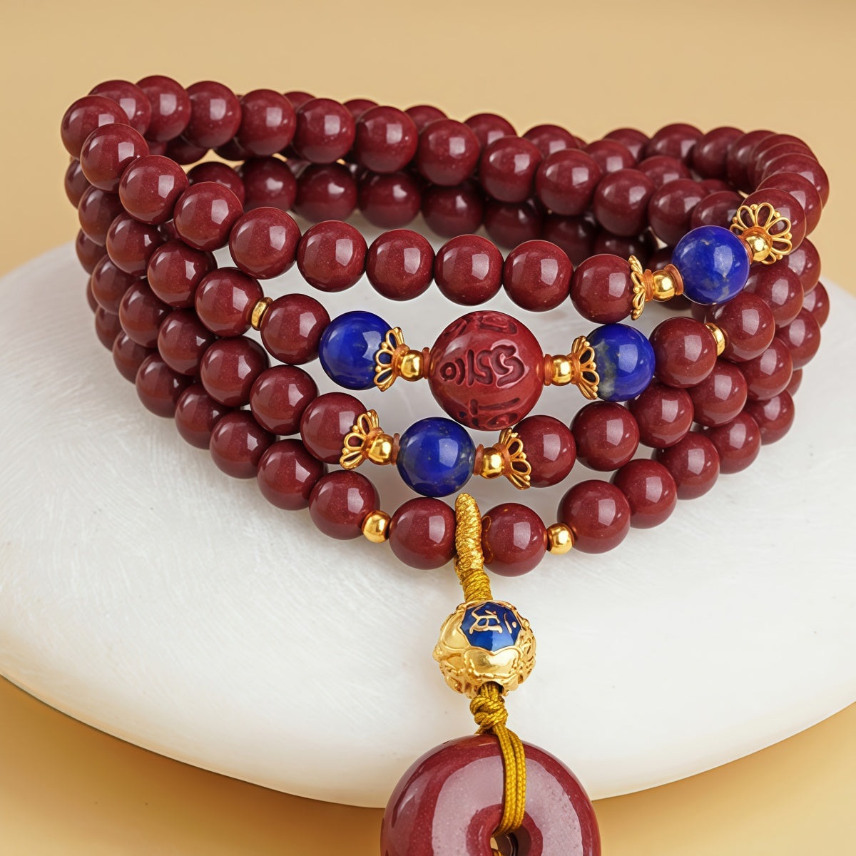 Potalapalace Accessories 手工天然108颗朱砂青金石串珠