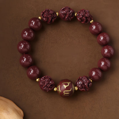 Potalapalace饰品手工天然十二生肖紫金沙朱砂手链
