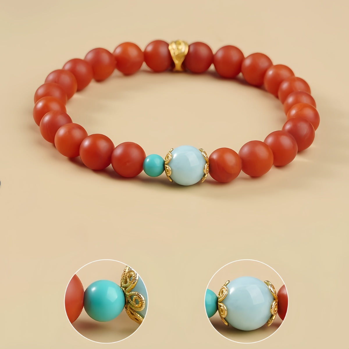 Potalapalace Accessories Handmade Natural Southern Red Larimar Bracelet