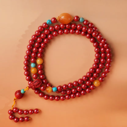 Potalapalace饰品 手工天然朱砂 108颗念珠