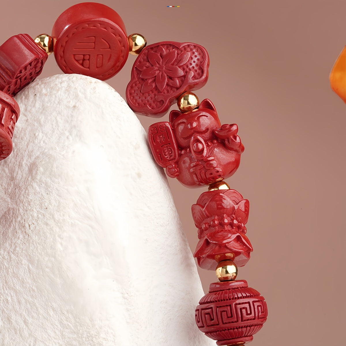 Potalapalace饰品手工天然朱砂多宝石手链