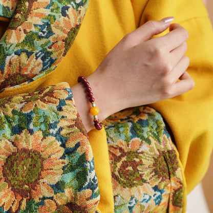 Potalapalace饰品手工天然朱砂和琥珀手链