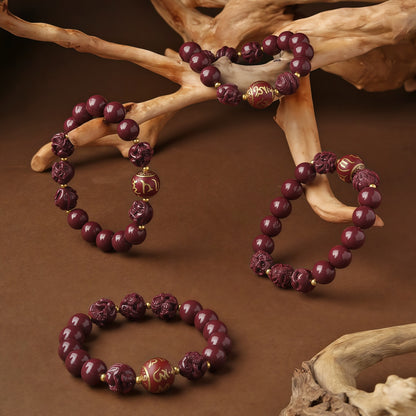 Potalapalace饰品手工天然十二生肖紫金沙朱砂手链