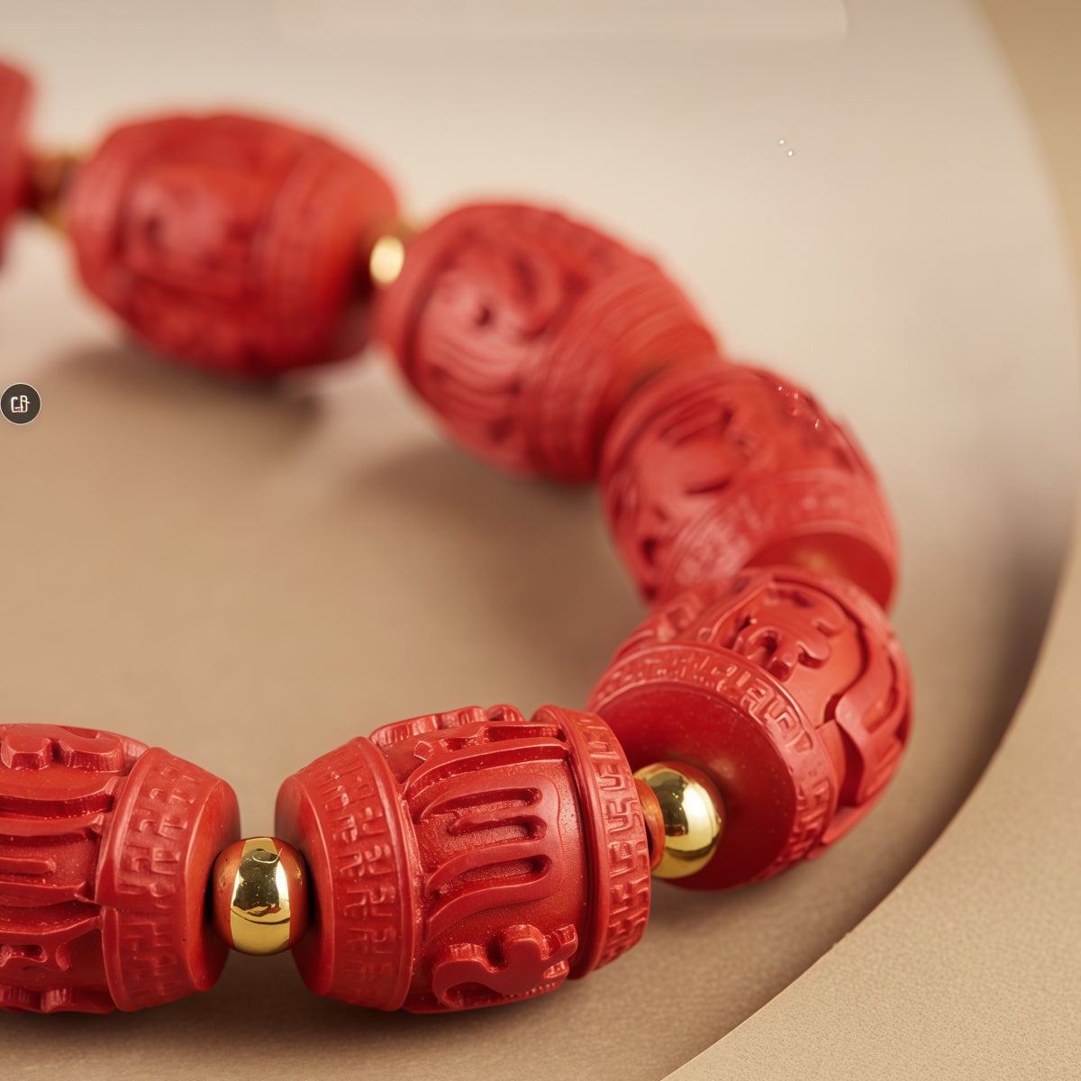 Potalapalace饰品手工天然朱砂六字真言莲蓬手链