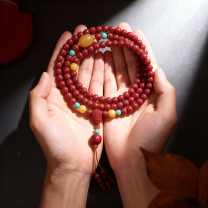 Potalapalace饰品 手工天然朱砂 108颗念珠