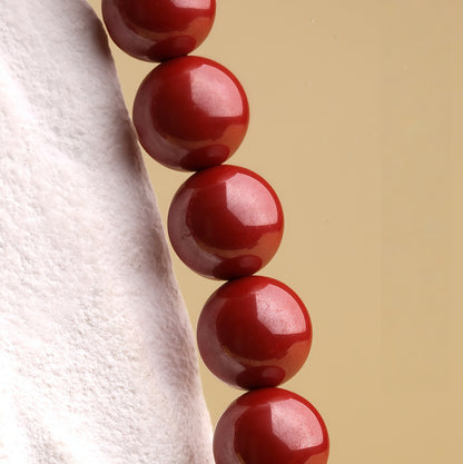 景光朱砂蜜蜡单圈念珠手链