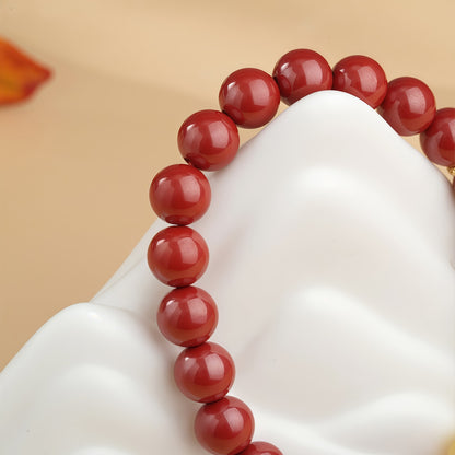 景光朱砂蜜蜡单圈念珠手链
