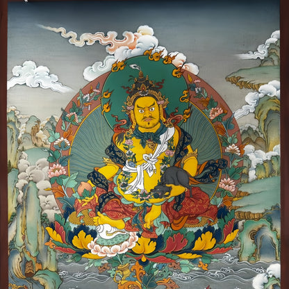 黄财神彩绘唐卡