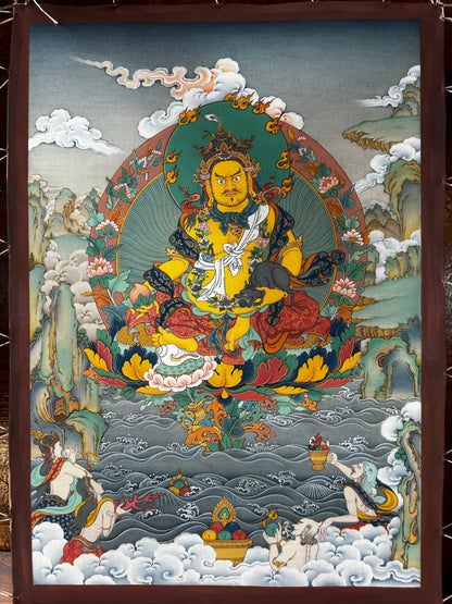 黄财神彩绘唐卡