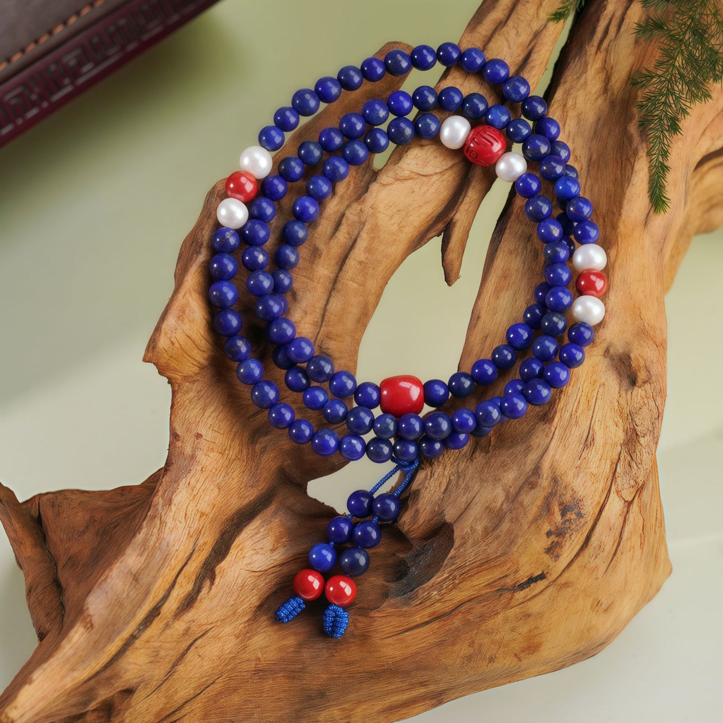 Potalapalace饰品 手工天然青金石佛教珠手链