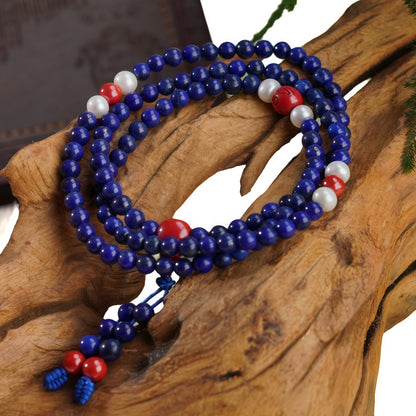 Potalapalace饰品 手工天然青金石佛教珠手链