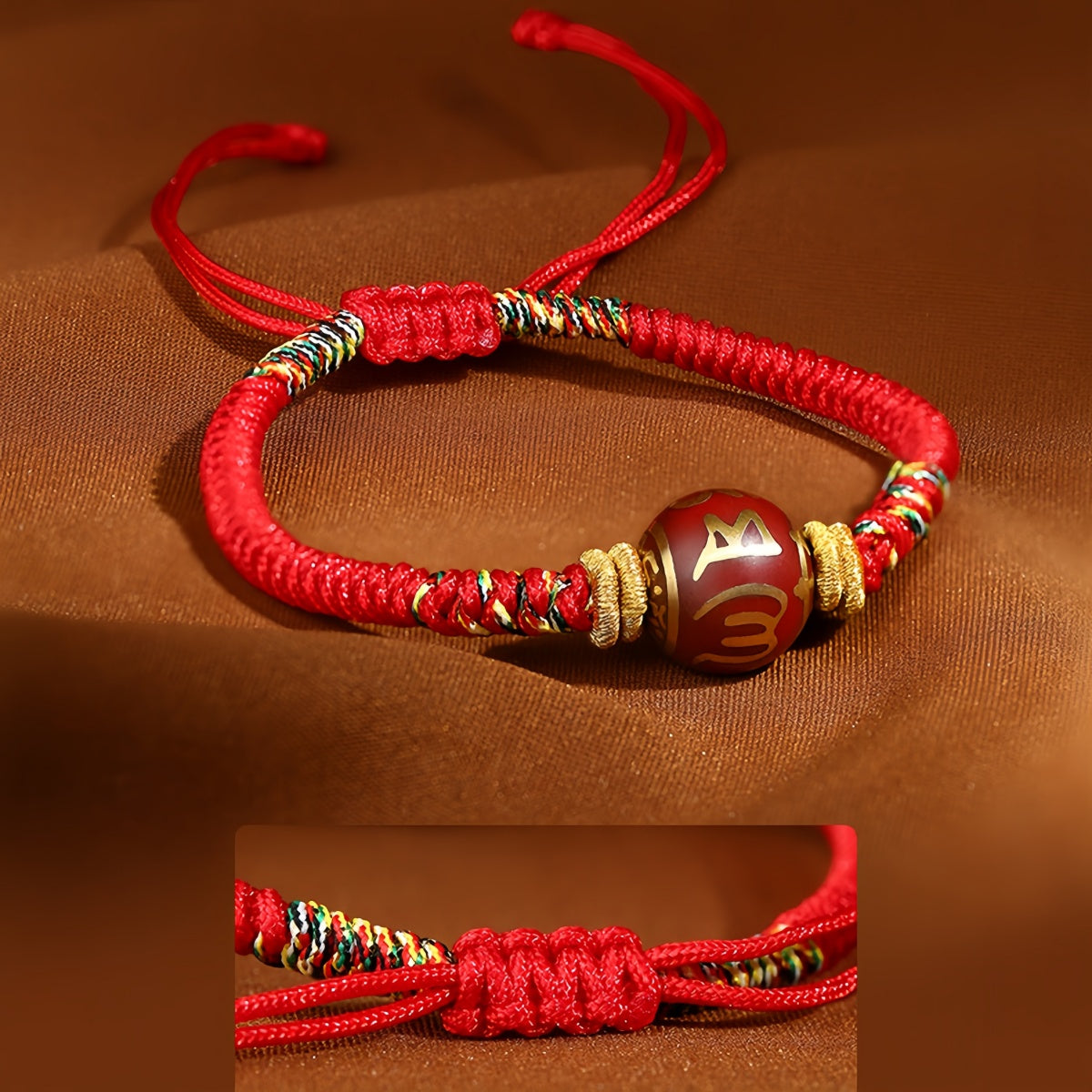 Potalapalace饰品手工天然六音节咒语手链编织幸运珠