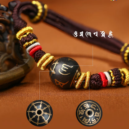 Potalapalace饰品手工天然六音节咒语手链编织幸运珠