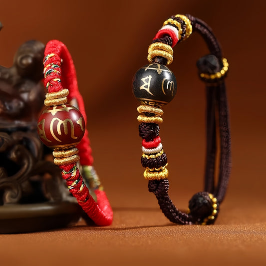 Potalapalace饰品手工天然六音节咒语手链编织幸运珠