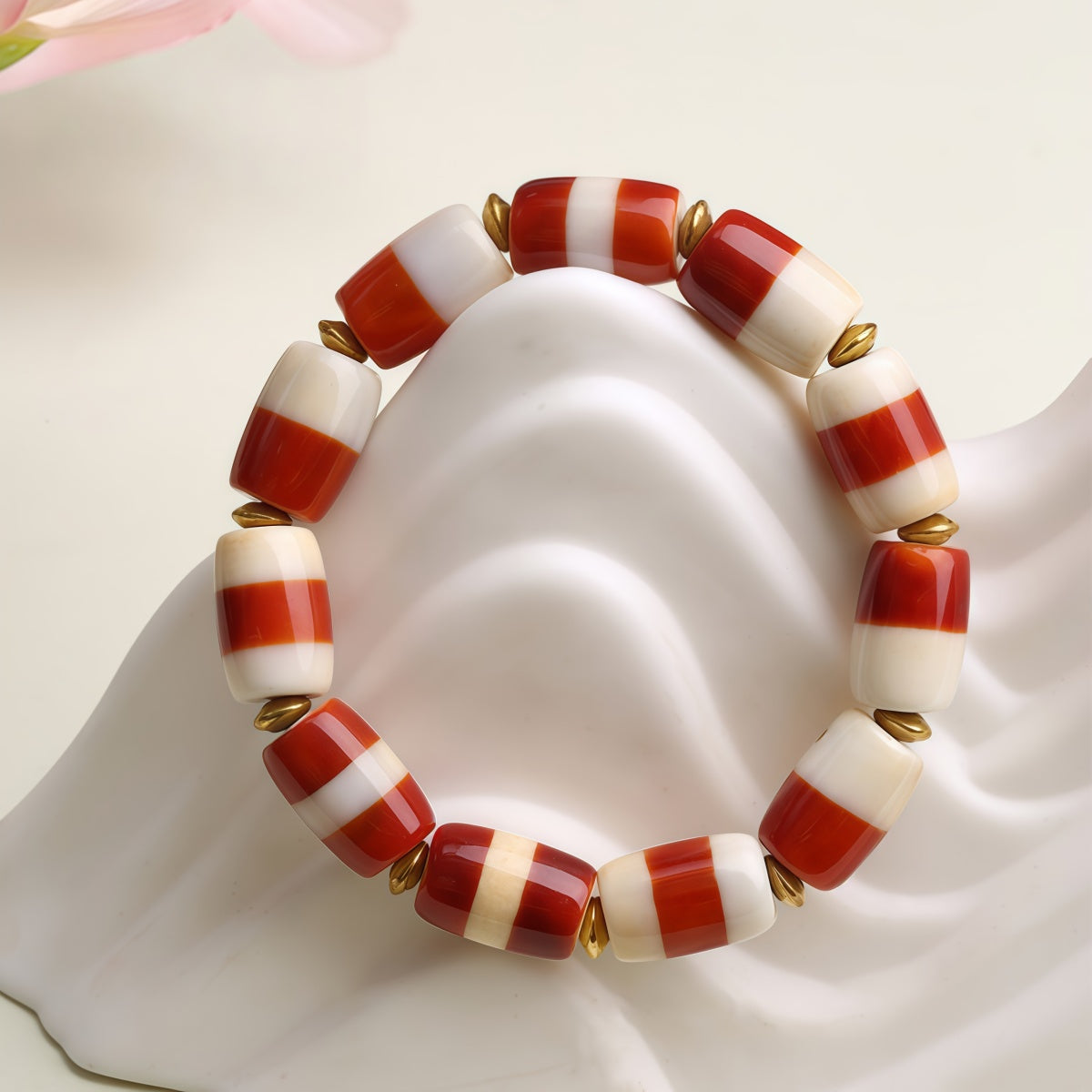 Potalapalace Accessories Handmade Natural Agate Dzi Bead Bracelet