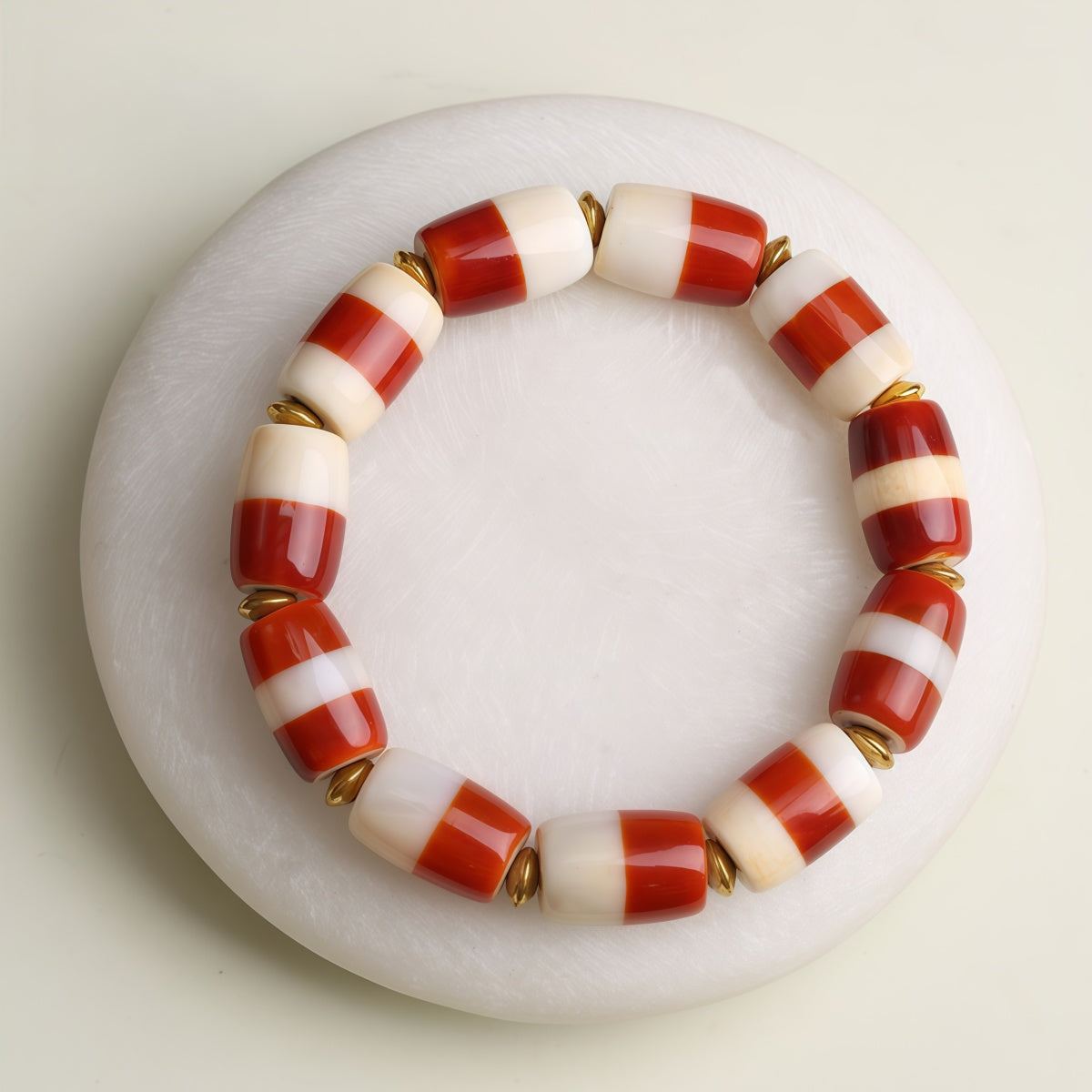 Potalapalace Accessories Handmade Natural Agate Dzi Bead Bracelet