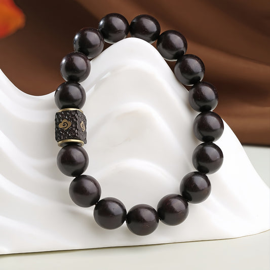 Potalapalace Accessories Handmade Natural Small-Leaf Red Sandalwood Six-Syllable Mantra Auspicious Clouds Bracelet