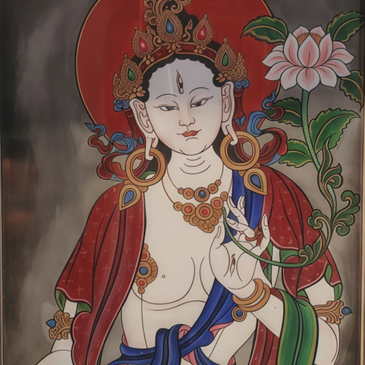 白度母西藏唐卡画