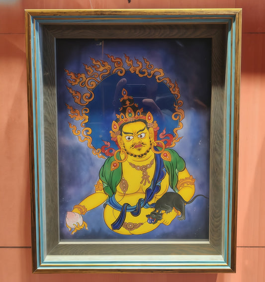 黄色的江巴拉藏唐卡画