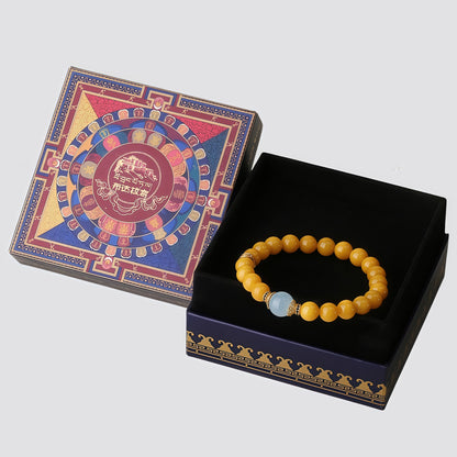 Potalapalace Accessories Handmade Natural Amber Buddha Eye Bracelet