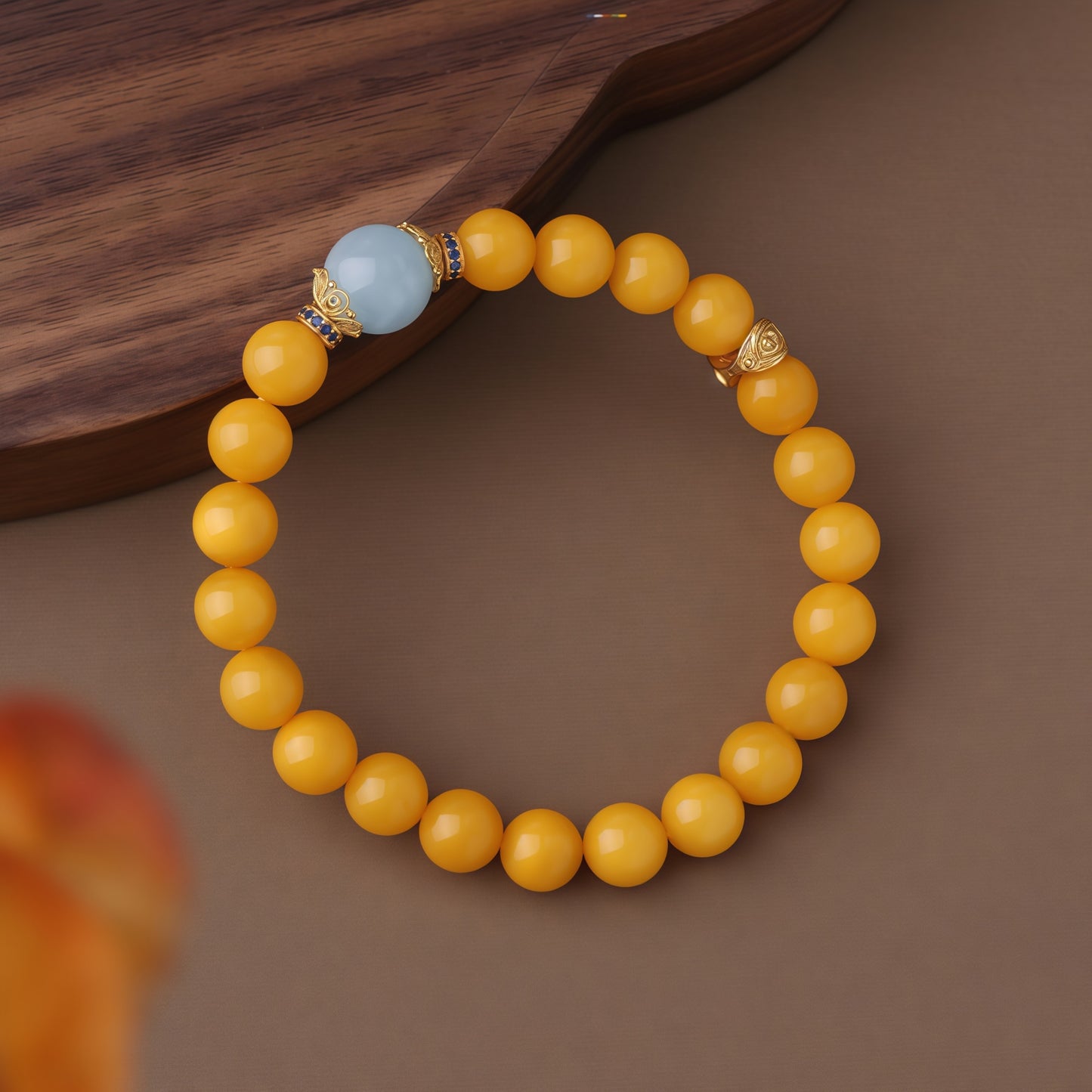 Potalapalace Accessories Handmade Natural Amber Buddha Eye Bracelet