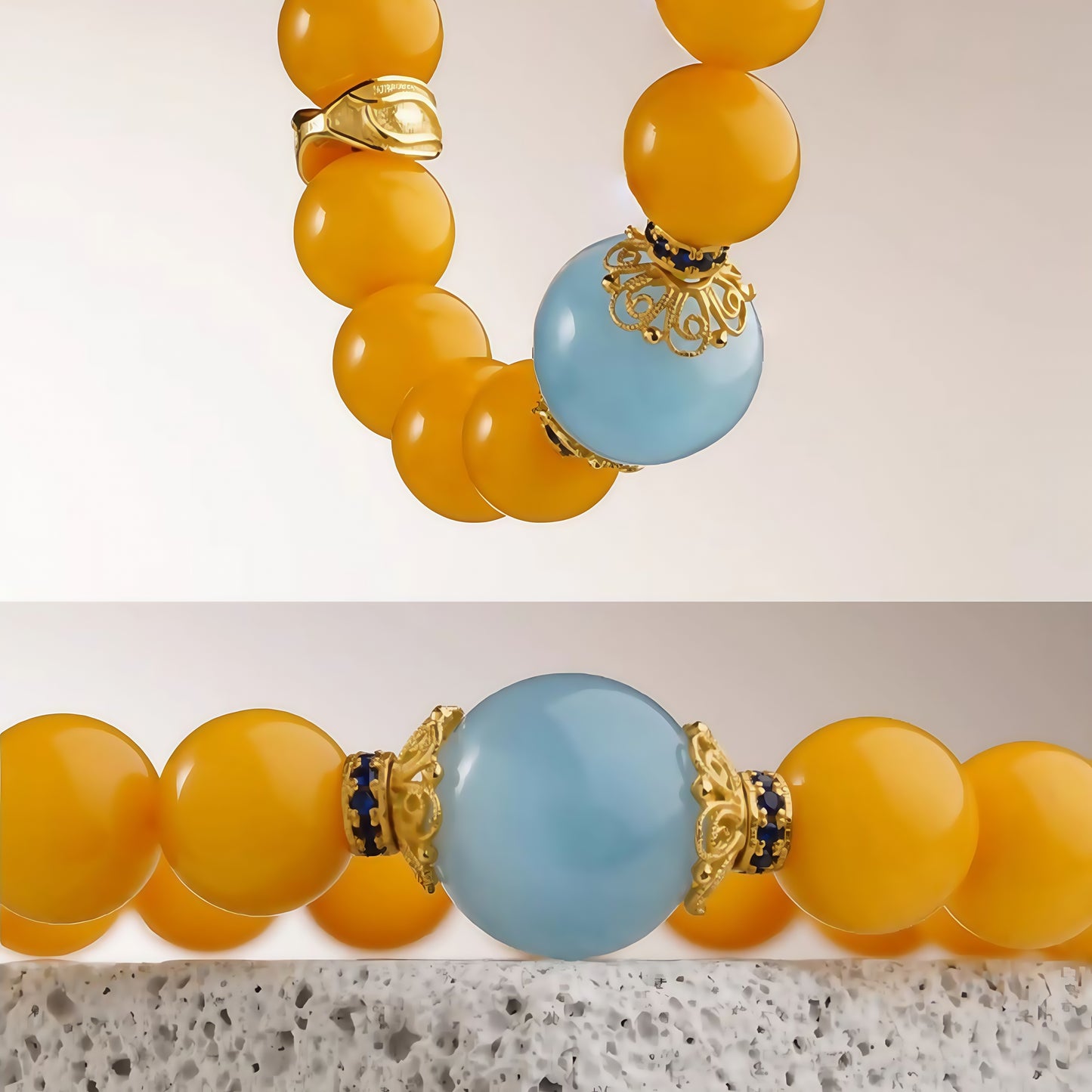 Potalapalace Accessories Handmade Natural Amber Buddha Eye Bracelet