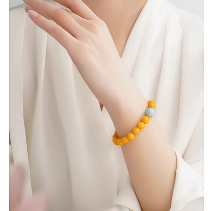 Potalapalace Accessories Handmade Natural Amber Buddha Eye Bracelet