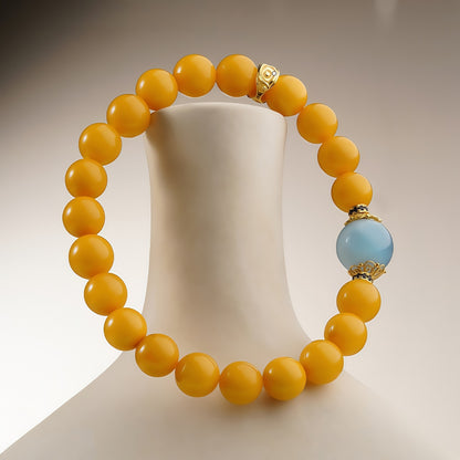 Potalapalace Accessories Handmade Natural Amber Buddha Eye Bracelet
