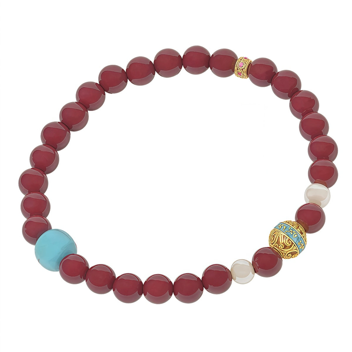 Potalapalace饰品手工天然紫金沙朱砂手链，附六音节咒语