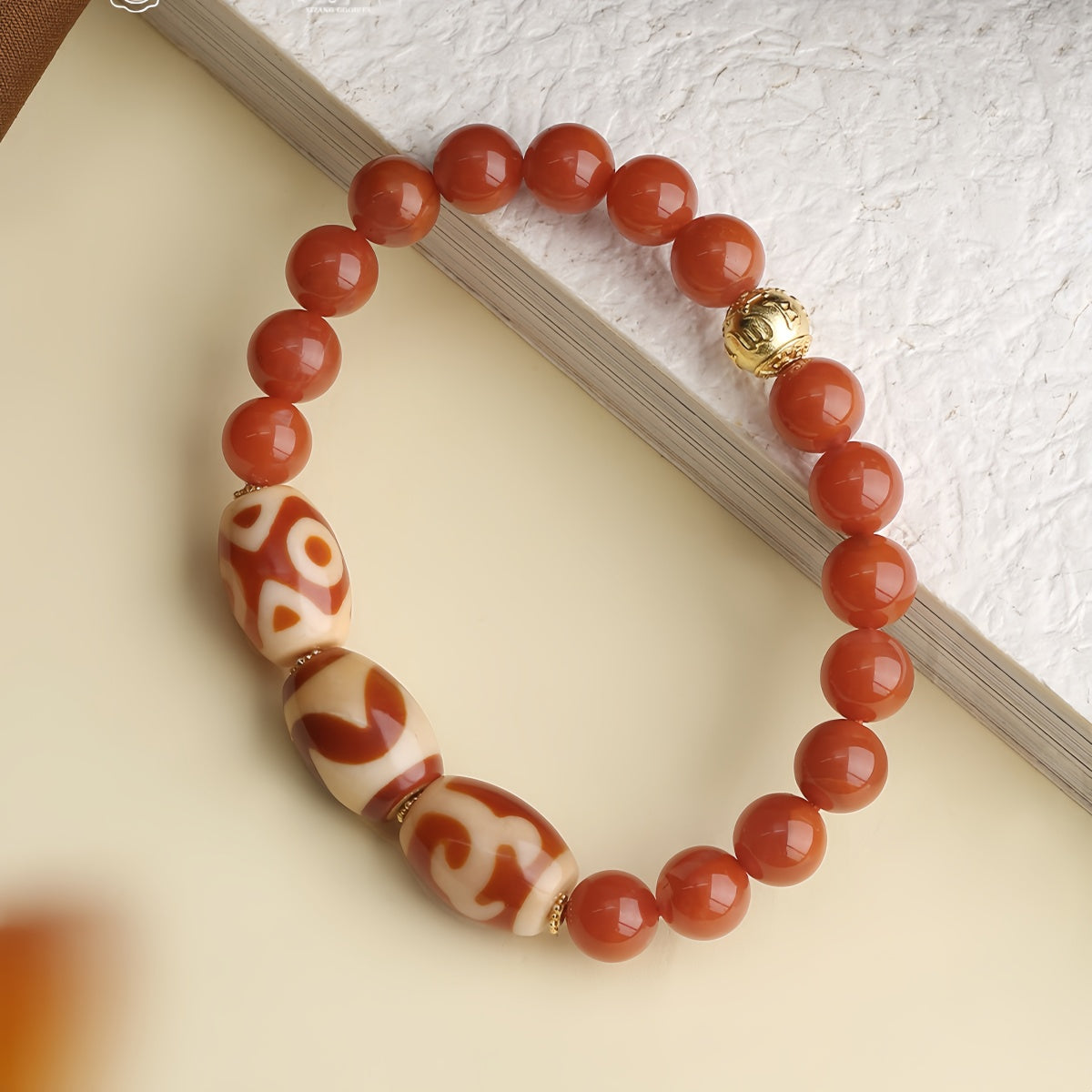 Potalapalace Accessories Handmade Natural Red Dzi Beads Southern Red Agate Bracelet