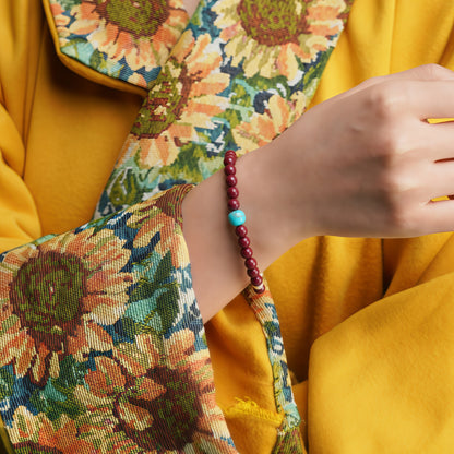 Potalapalace饰品手工天然紫金沙朱砂手链，附六音节咒语