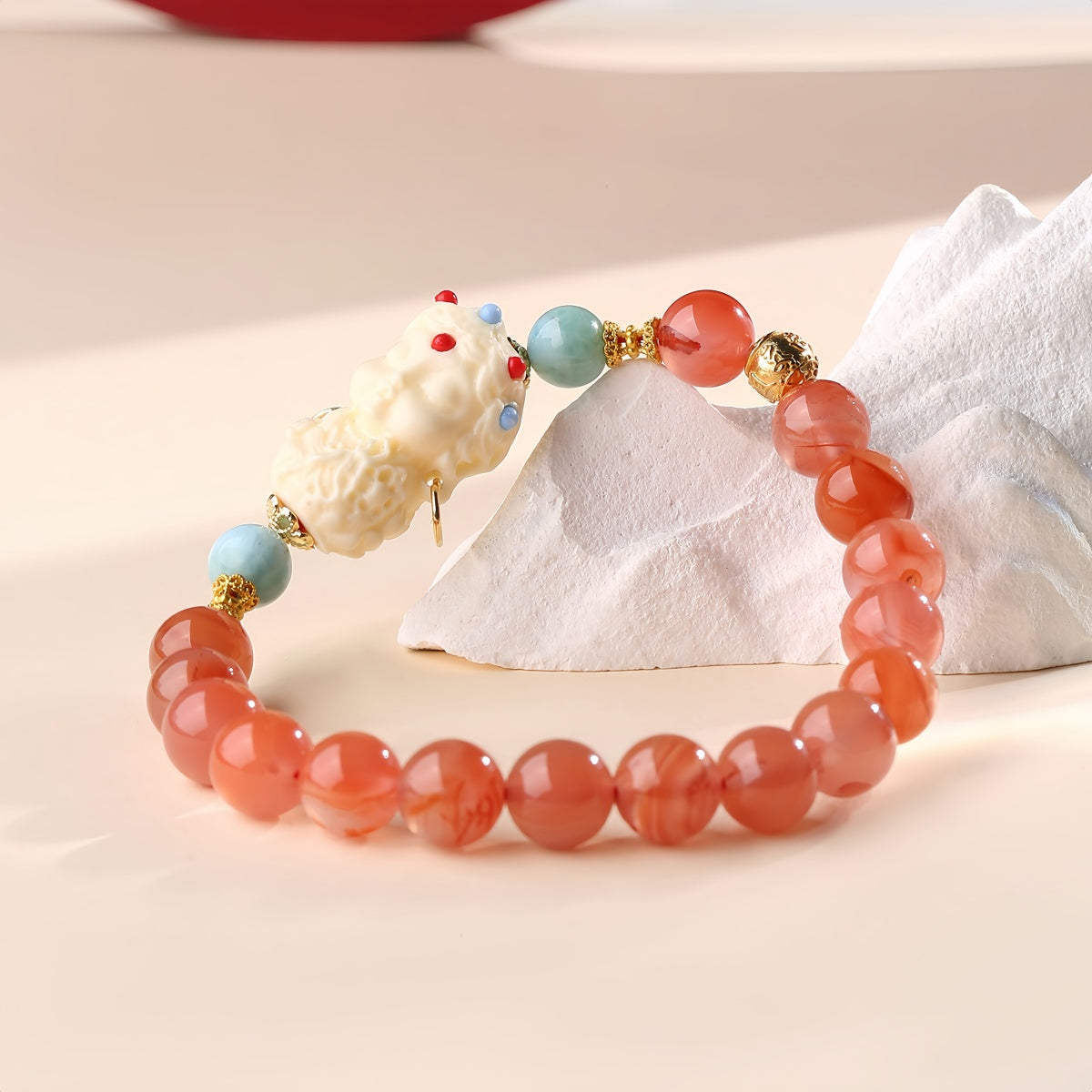 Potalapalace饰品 手工天然南红菩提海纹石手链