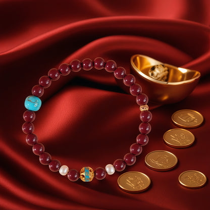 Potalapalace饰品手工天然紫金沙朱砂手链，附六音节咒语