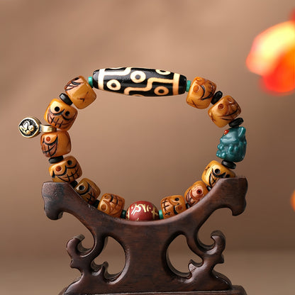 Potalapalace Accessories Handmade Natural Dzi Bead Heavenly Made of Ox Bone Bead Bracelet