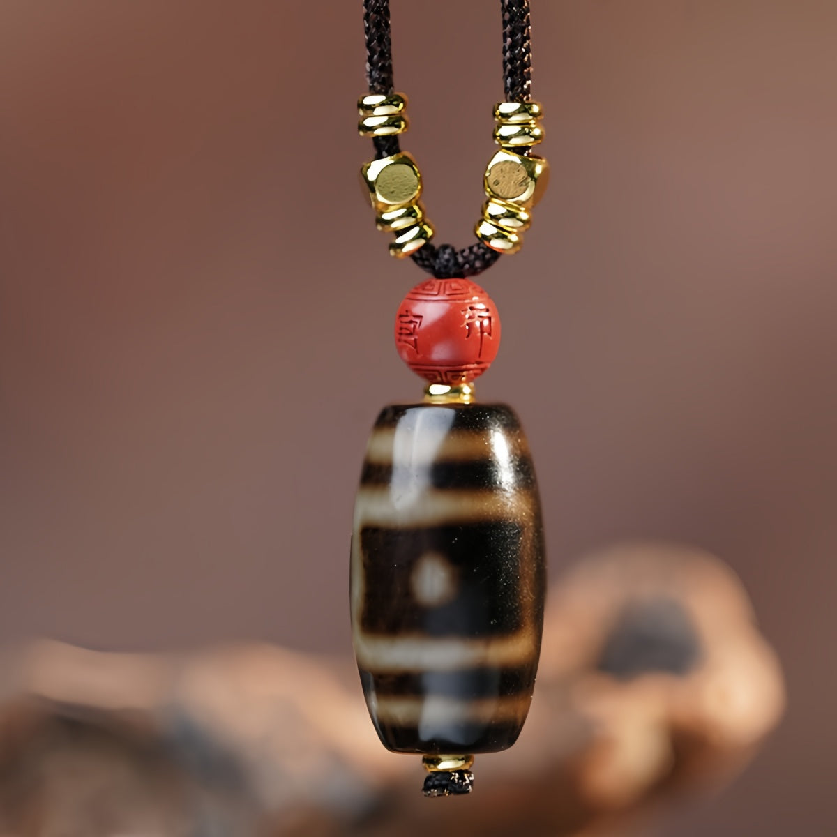 Potalapalace Accessories Handmade Natural Starry Sky Dzi Bead Pendant