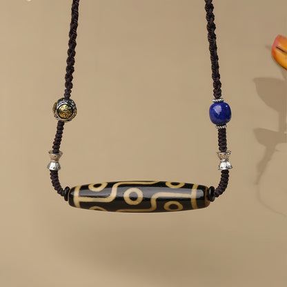 九眼天珠玛瑙珠青金石吊坠