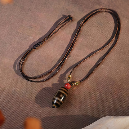 Potalapalace Accessories Handmade Natural Starry Sky Dzi Bead Pendant