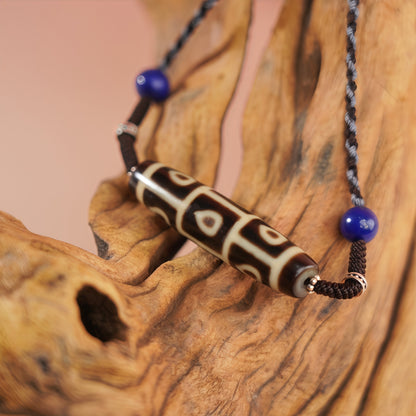 Potalapalace Accessories Handmade Natural High-Grade Nine-Eyed Dzi Bead Pendant