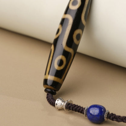 九眼天珠玛瑙珠青金石吊坠