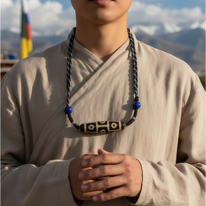 Potalapalace Accessories Handmade Natural High-Grade Nine-Eyed Dzi Bead Pendant