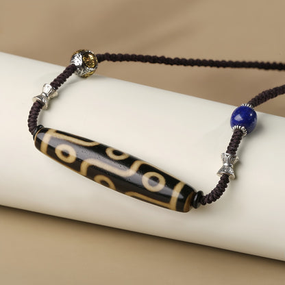 九眼天珠玛瑙珠青金石吊坠