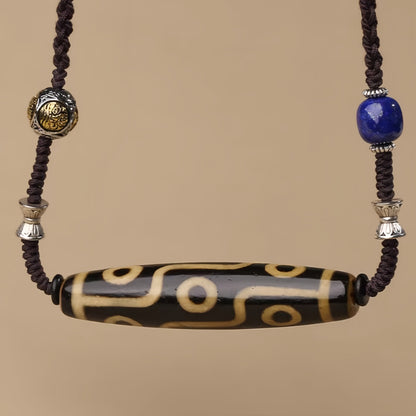 九眼天珠玛瑙珠青金石吊坠