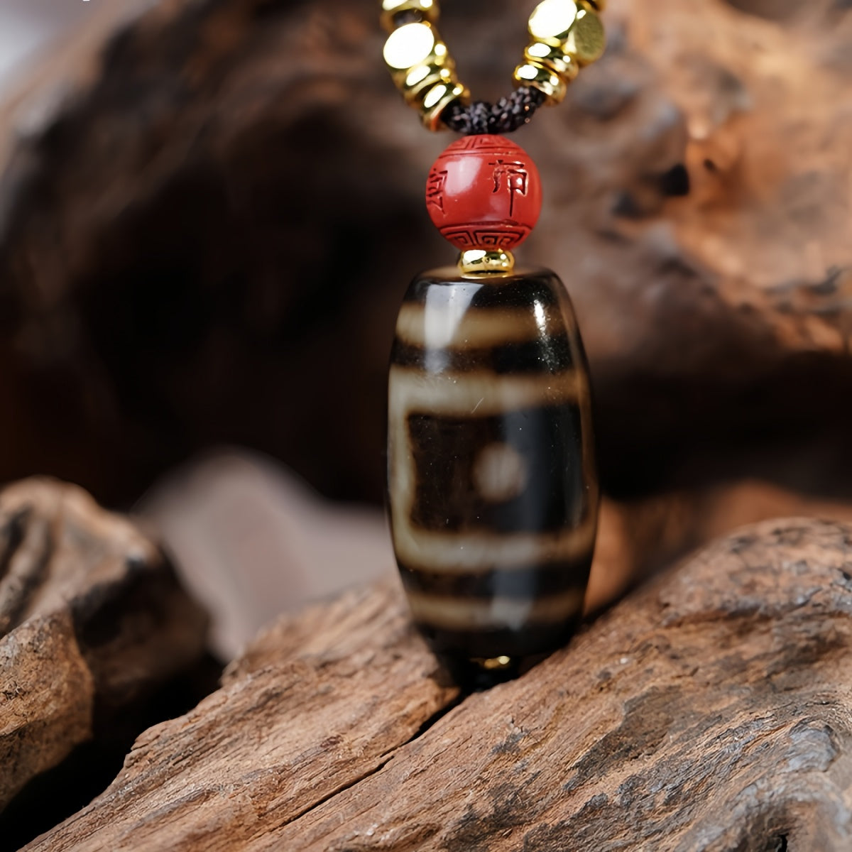 Potalapalace Accessories Handmade Natural Starry Sky Dzi Bead Pendant