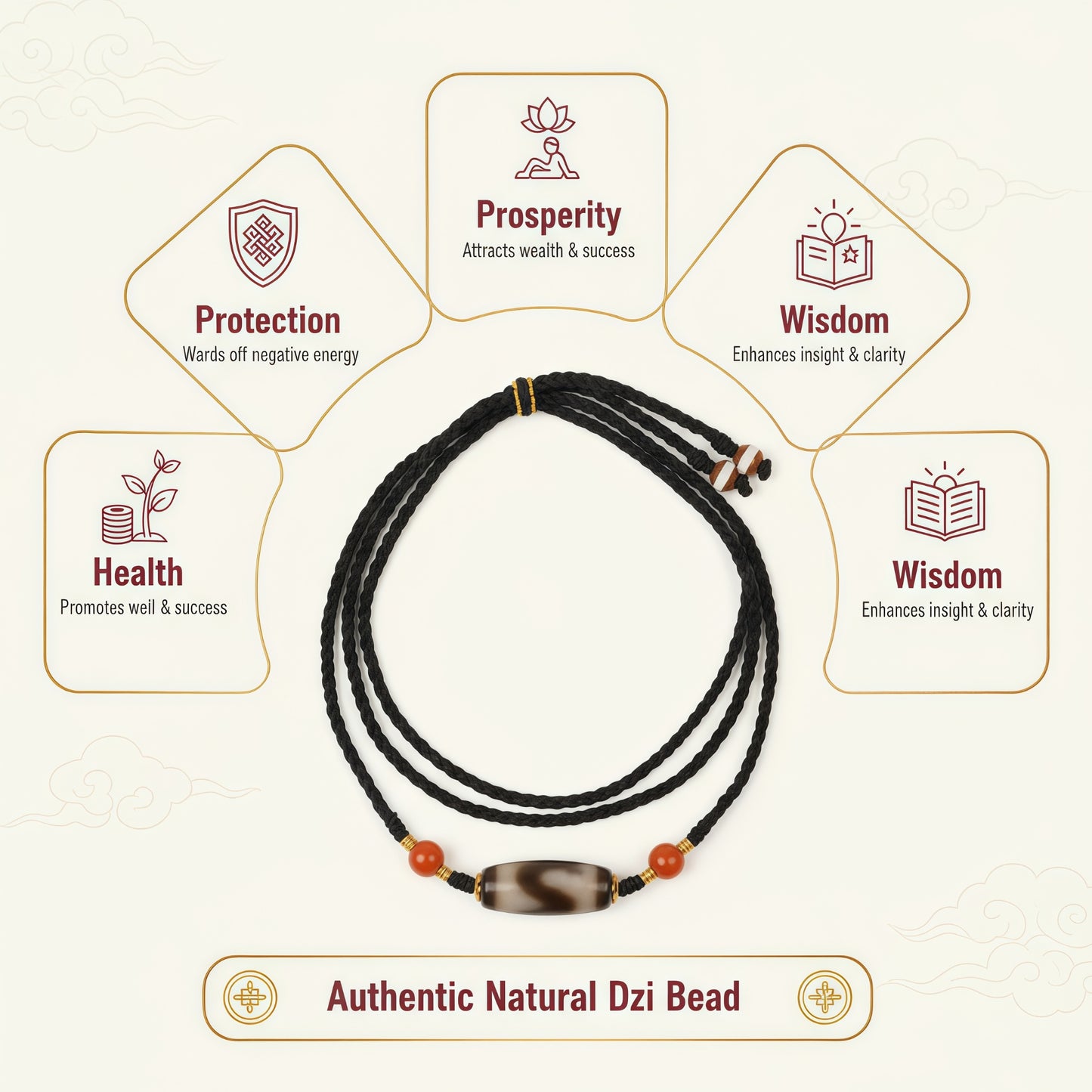 Potalapalace Accessories Handmade Natural High-Grade Dzi Tiger Tooth Pendant