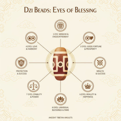 Potalapalace Accessories Handmade Natural High-Grade Nine-Eyed Dzi Bead Pendant