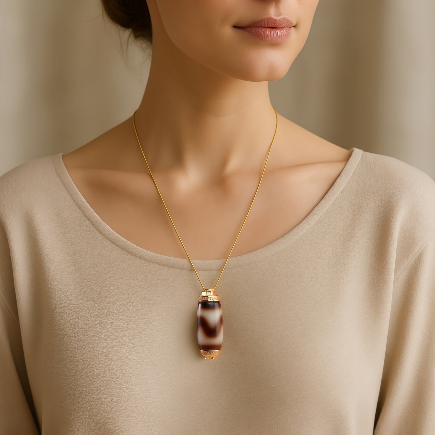 Potalapalace饰品手工天然虎牙天珠吊坠