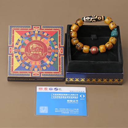Potalapalace Accessories Handmade Natural Dzi Bead Heavenly Made of Ox Bone Bead Bracelet