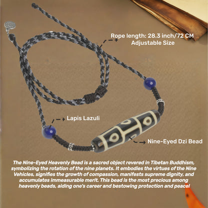 Potalapalace Accessories Handmade Natural High-Grade Nine-Eyed Dzi Bead Pendant