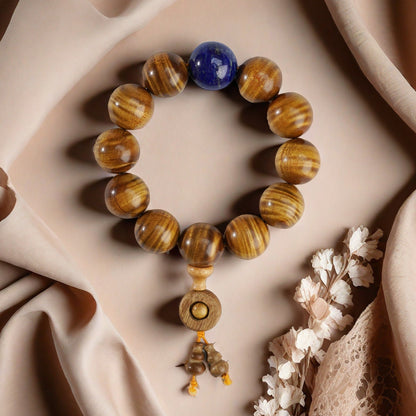 Potalapalace饰品手工天然金菲木和青金石手链