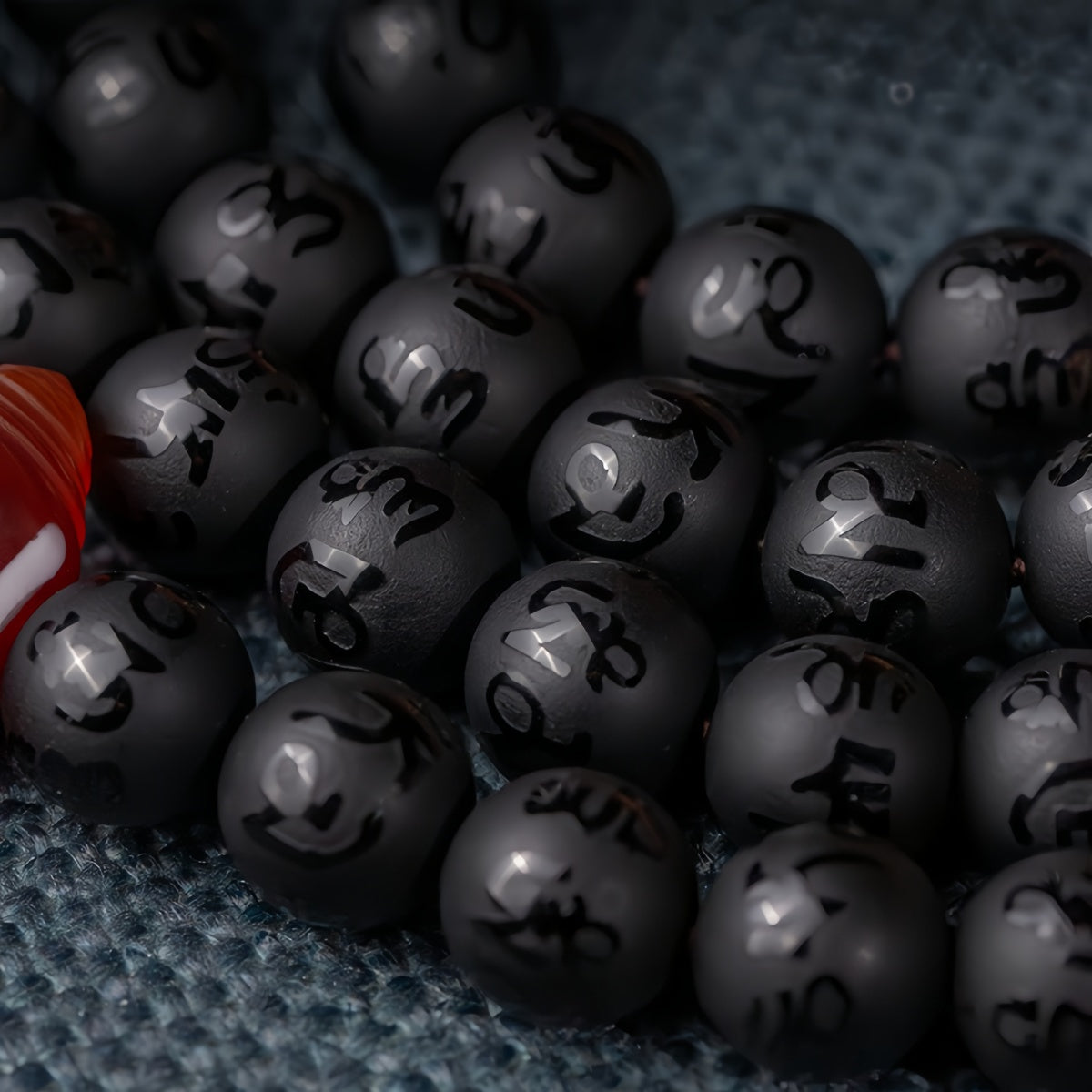 Potalapalace饰品 手工天然黑曜石108颗佛教念珠手链